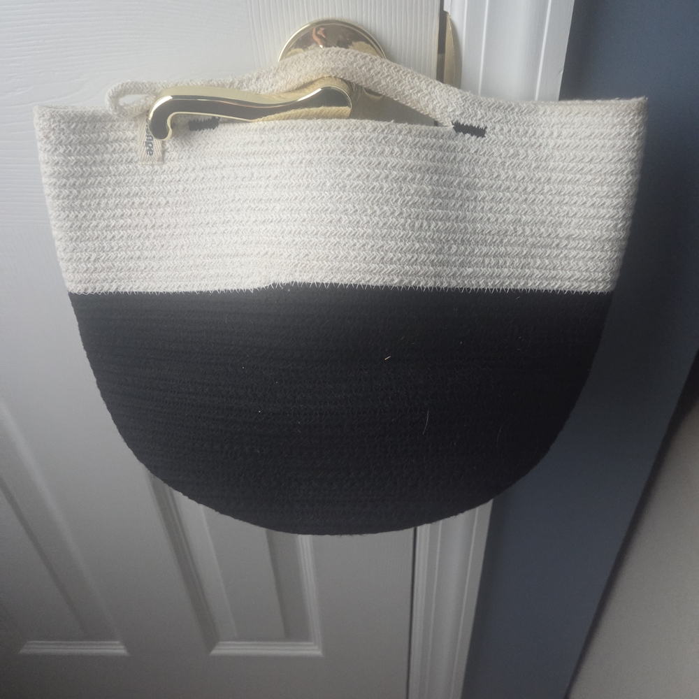 Melange Black and White Tote Bag with Modern Design